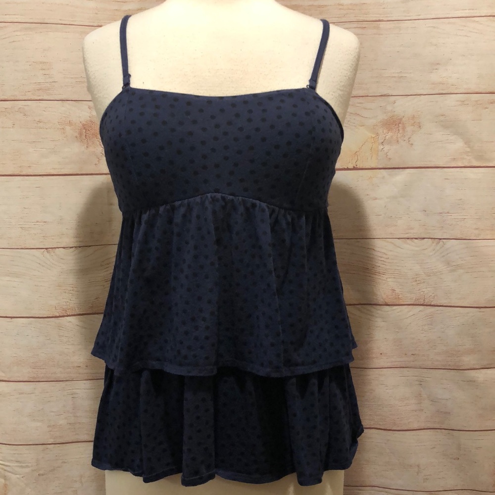 AEO Tiered Ruffle Top W/Removable Straps Large